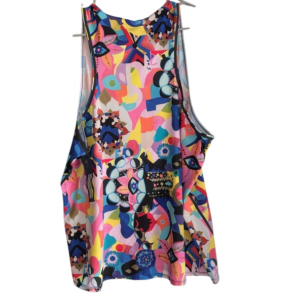 Janji Men’s Pinnacle Ultra Singlet Running Tank Top - Flower Trippy -Size Medium - Picture 7 of 12